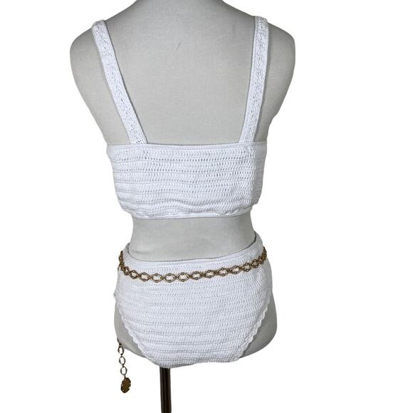 NWOT Maiyo Daisy High Waisted Bikini Set in White - Picture 9 of 13